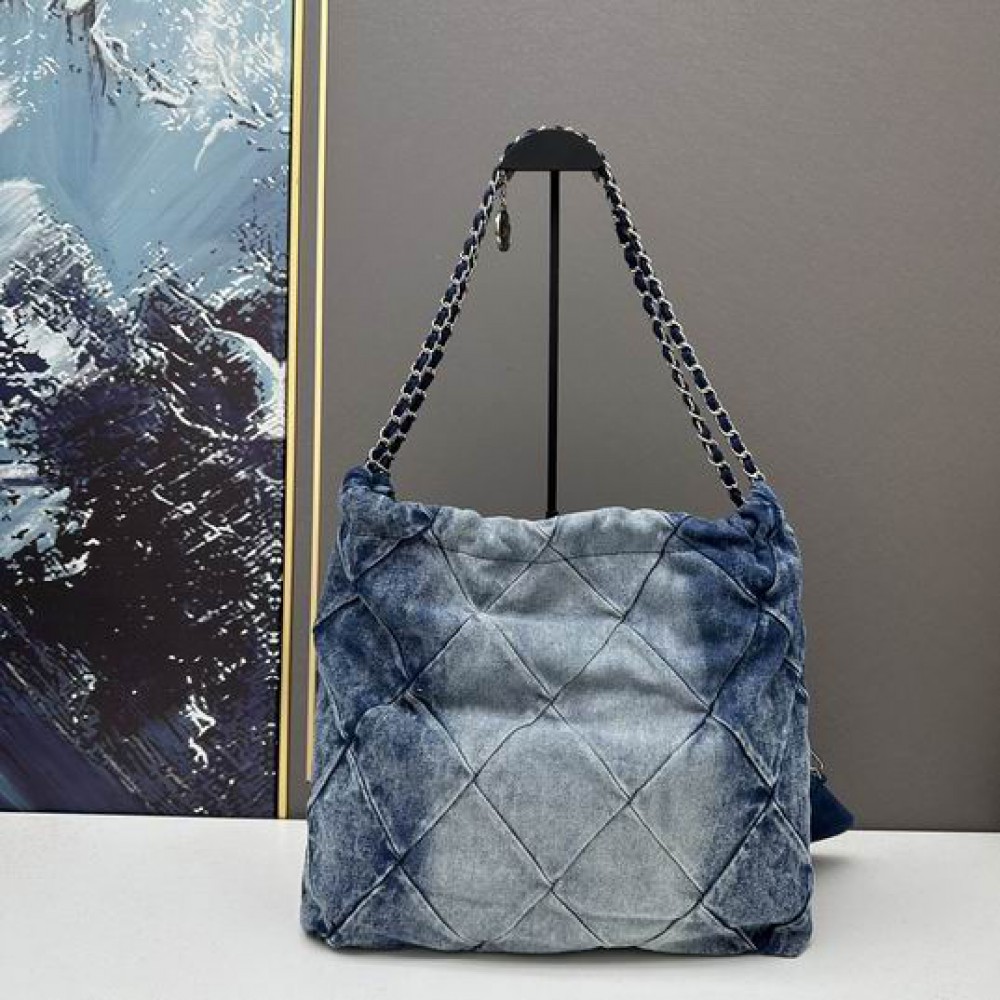 CHANEL22 42X39CM JEANS FABRIC Bags