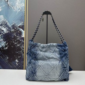 CHANEL22 42X39CM JEANS FABRIC Bags