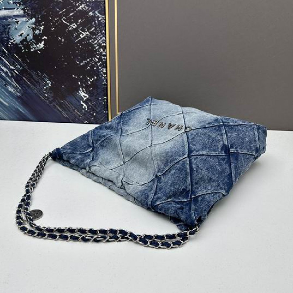 CHANEL22 42X39CM JEANS FABRIC Bags