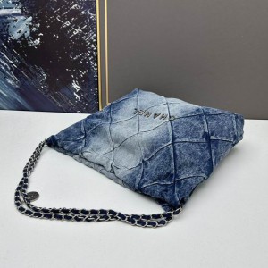 CHANEL22 42X39CM JEANS FABRIC Bags