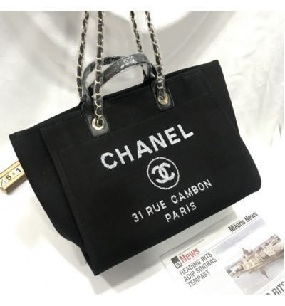 CHANEL SHOPPING FABRIC BAG 38X30CM ALL COLOURS