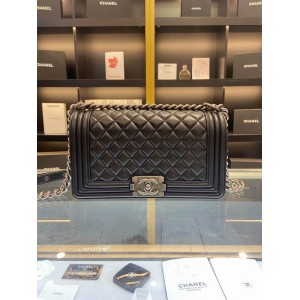 CHANEL BOY BAG 25CM BLACK ALL Bags