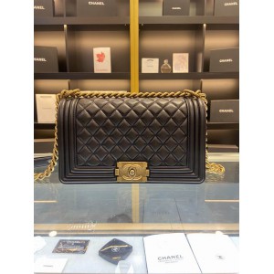 CHANEL BOY BAG 25CM BLACK ALL Bags