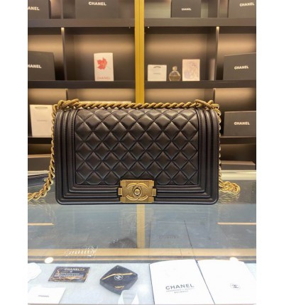 CHANEL BOY BAG 25CM BLACK ALL