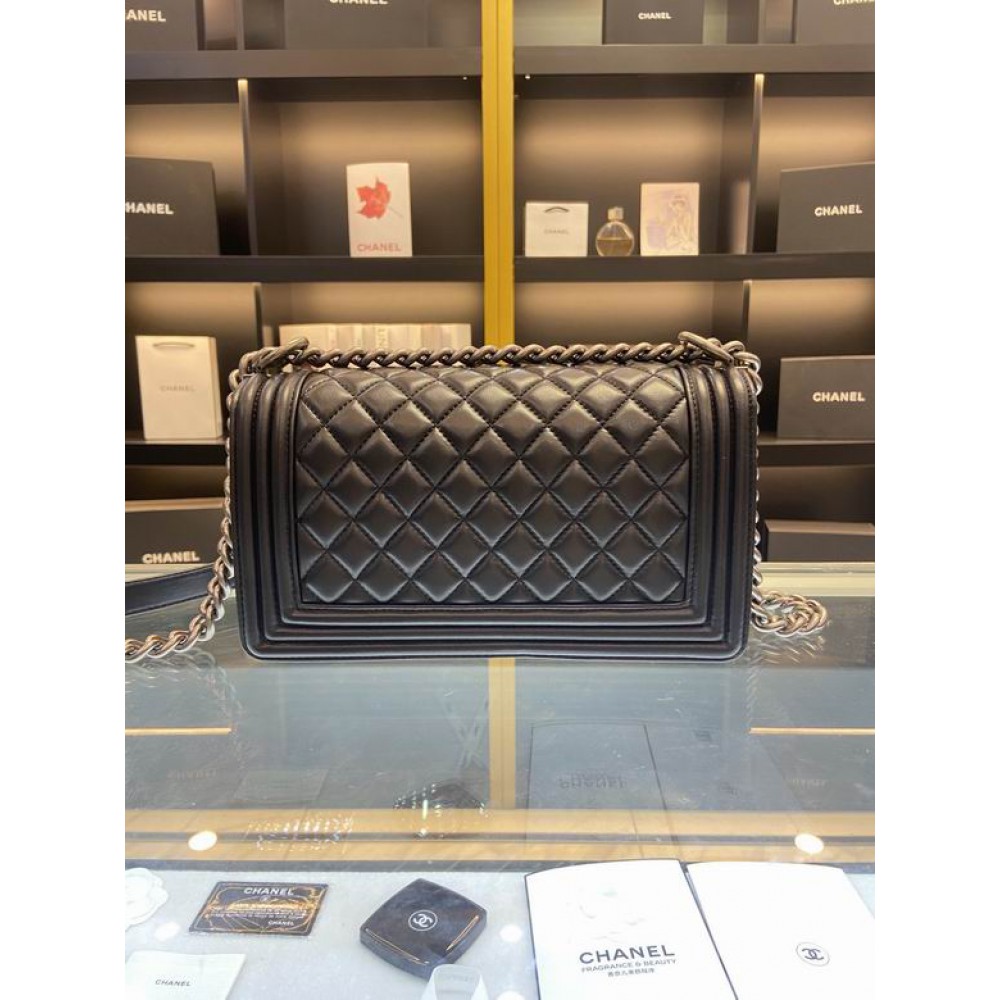 CHANEL BOY BAG 25CM BLACK ALL Bags