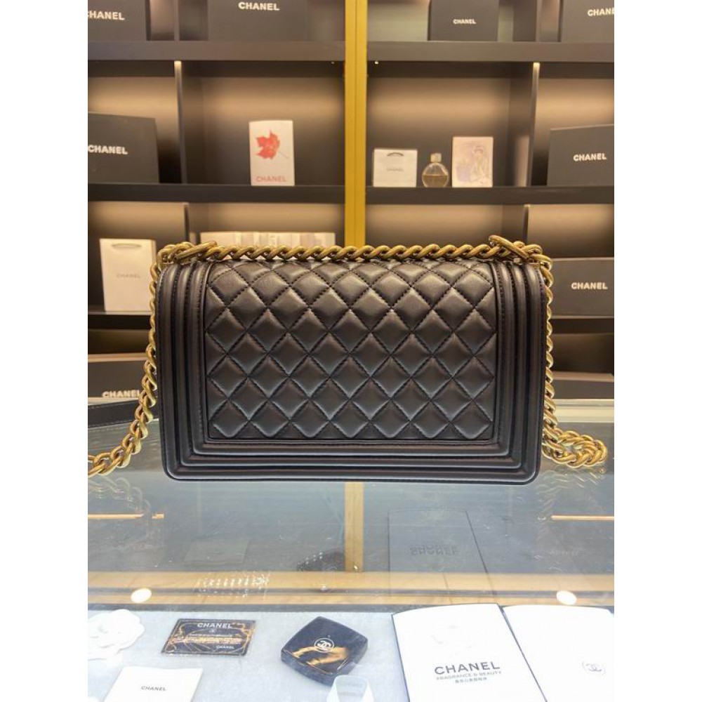 CHANEL BOY BAG 25CM BLACK ALL Bags