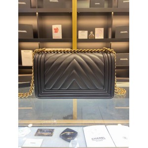CHANEL BOY BAG 25CM BLACK ALL Bags