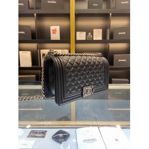 CHANEL BOY BAG 25CM BLACK ALL Bags