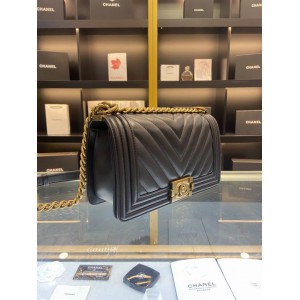 CHANEL BOY BAG 25CM BLACK ALL Bags