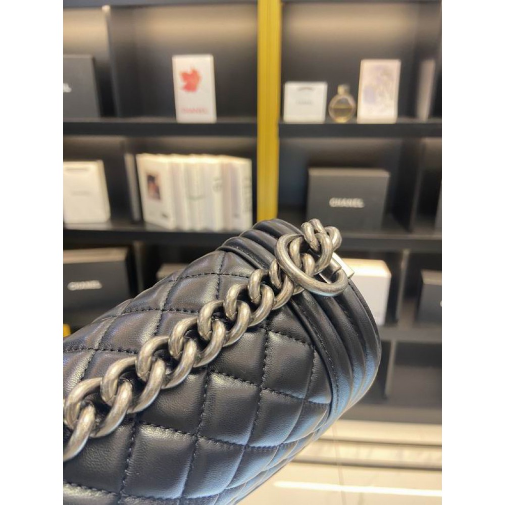 CHANEL BOY BAG 25CM BLACK ALL Bags