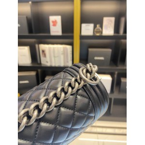 CHANEL BOY BAG 25CM BLACK ALL Bags