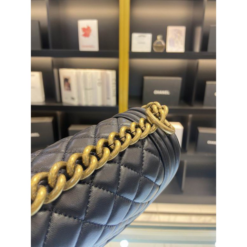 CHANEL BOY BAG 25CM BLACK ALL Bags