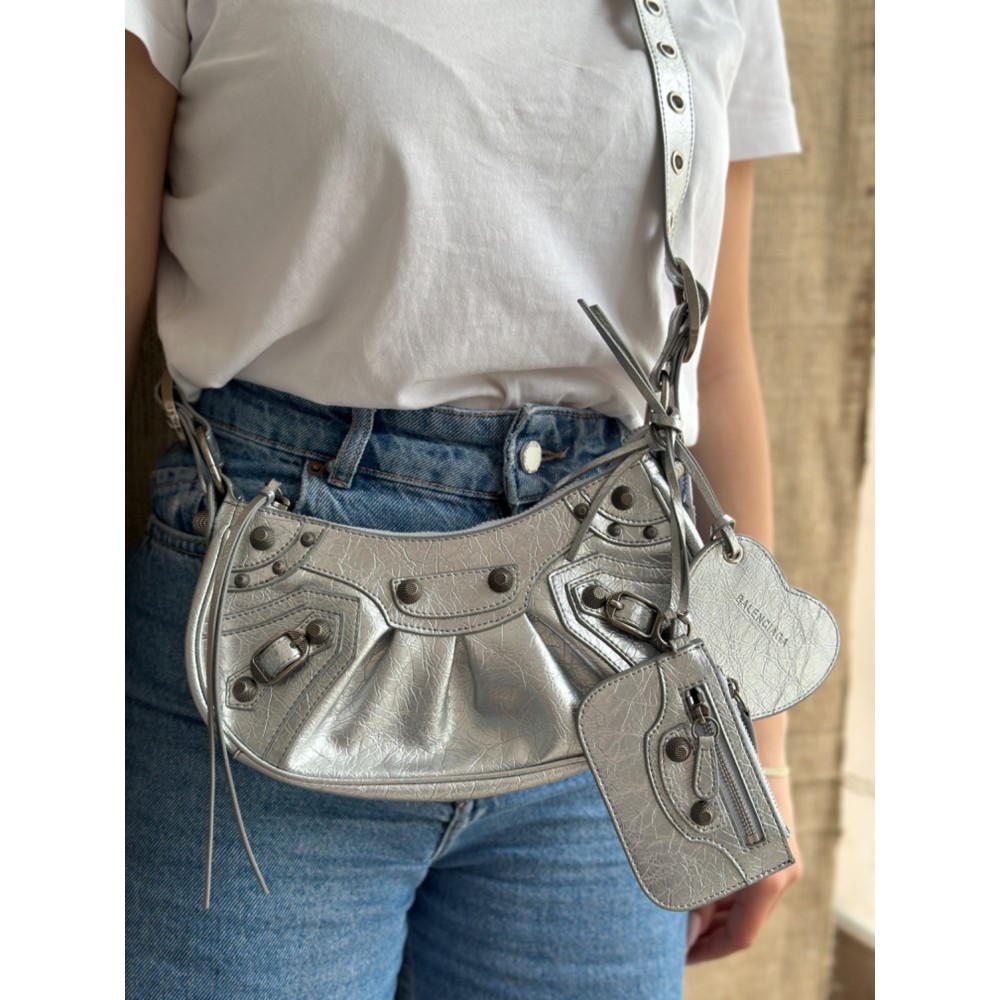 BALENCIAGA LE CAGOLE 26X16CM SILVER Bags