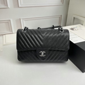 CHANEL CLASSIC FLAP 24CM CHEVRON CAVIAR Bags