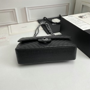 CHANEL CLASSIC FLAP 24CM CHEVRON CAVIAR Bags