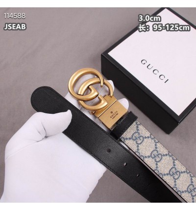 Gucci belt 3cm black-canvas double face 95-125cm