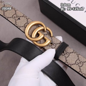 Gucci belt 3cm black-canvas double face 95-125cm Accesories