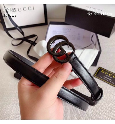 Gucci belt 2cm total black 95-125cm