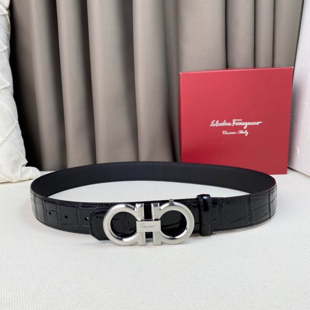 Salvatore ferragamo belt 3.8cm croc effect Accesories
