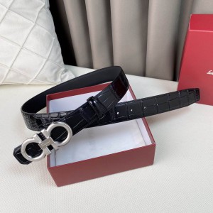 Salvatore ferragamo belt 3.8cm croc effect Accesories