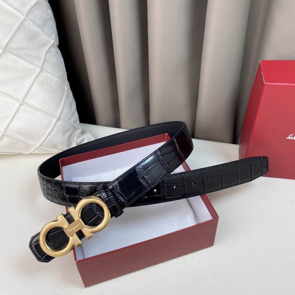 Salvatore ferragamo belt 3.8cm croc effect Accesories