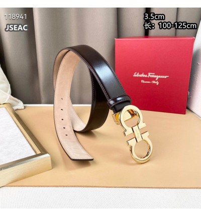 Salvatore ferragamo belt 3.8cm 3tone black