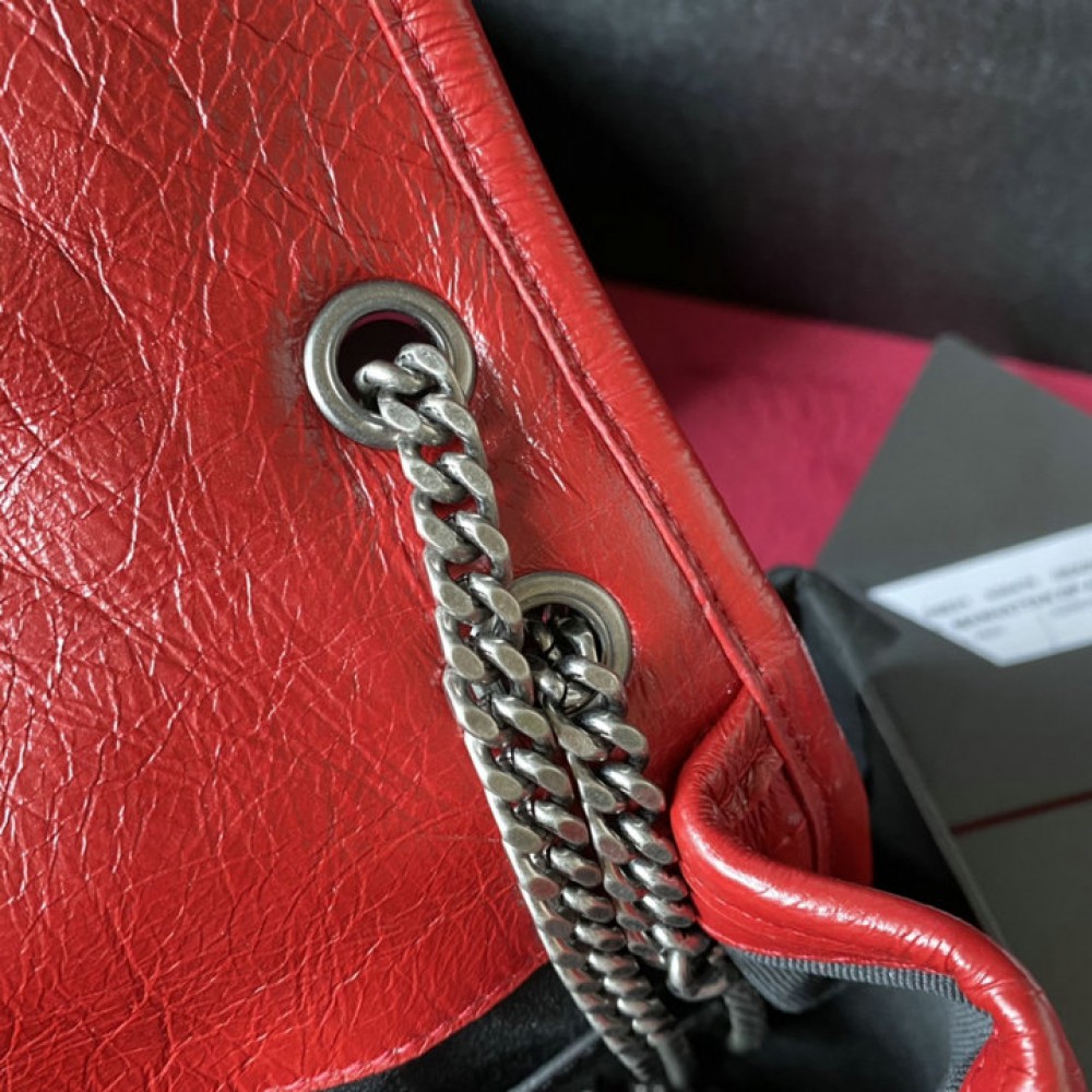 ysl niki crinkled leather 28cm red Bags