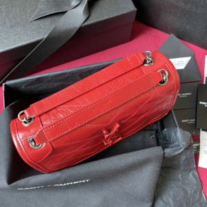 ysl niki crinkled leather 28cm red Bags