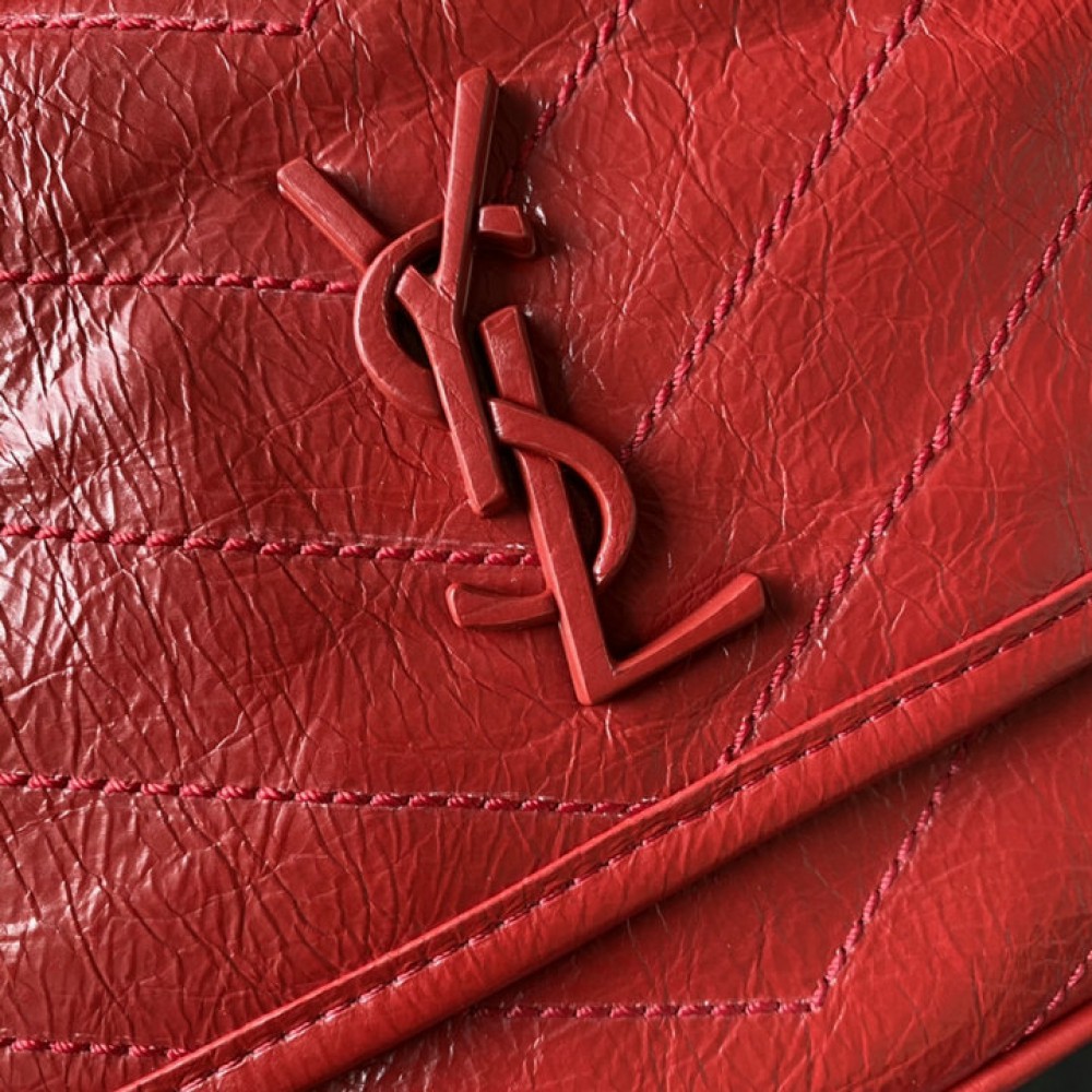 ysl niki crinkled leather 28cm red Bags