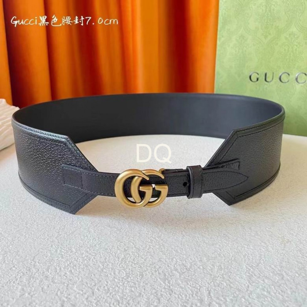 gucci belt 7cm blac-white 80-125cm Accesories