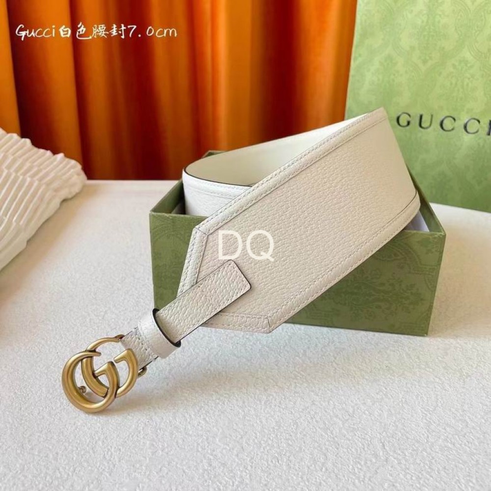 gucci belt 7cm blac-white 80-125cm Accesories