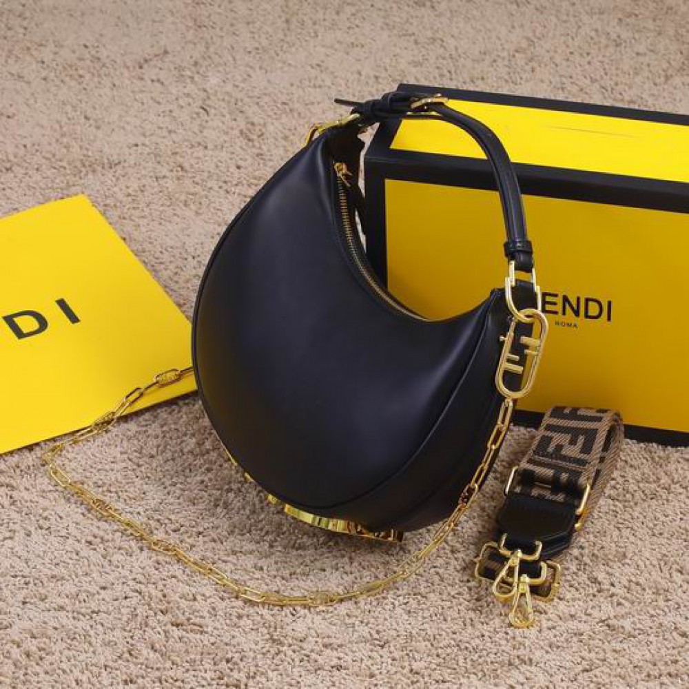 fendi graphy 29x24x10cm black leather Bags