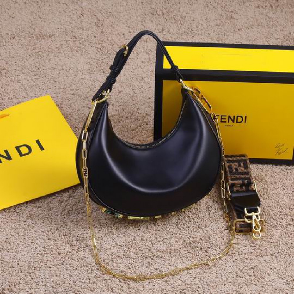 fendi graphy 29x24x10cm black leather Bags