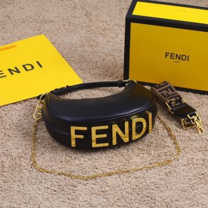 fendi graphy 29x24x10cm black leather Bags