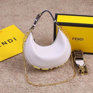 fendi graphy 29x24x10cm white leather Bags