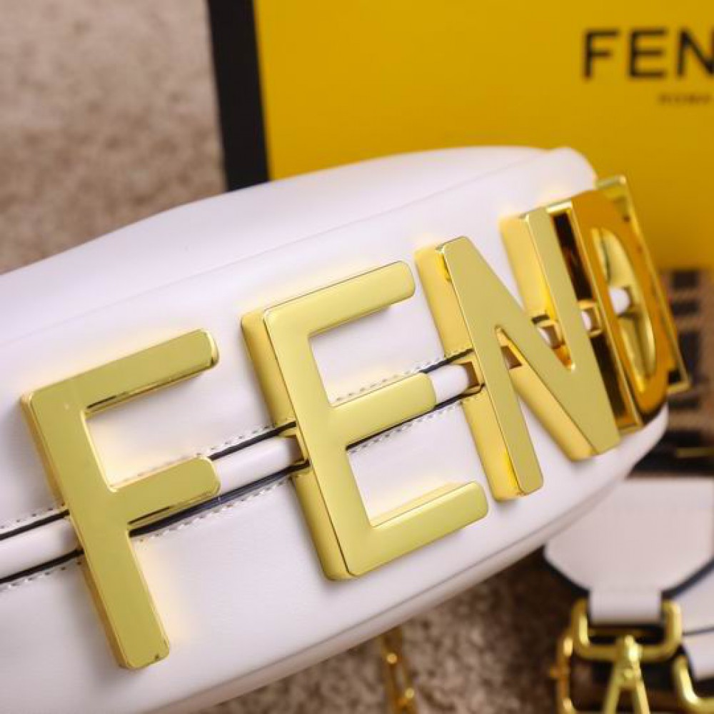 fendi graphy 29x24x10cm white leather Bags