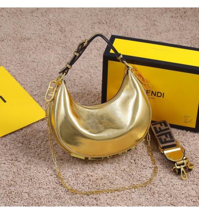 fendi graphy 29x24x10cm gold leather