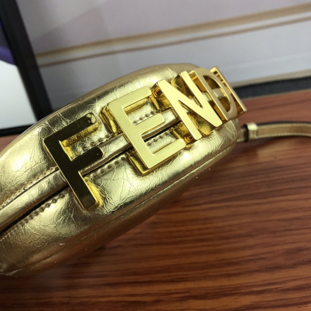 fendi graphy 16.5x14cm gold-silver leather Bags