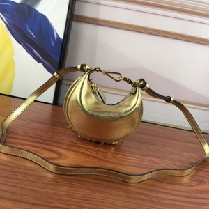 fendi graphy 16.5x14cm gold-silver leather Bags