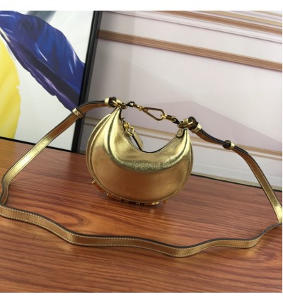 fendi graphy 16.5x14cm gold-silver leather