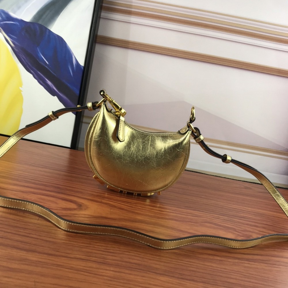 fendi graphy 16.5x14cm gold-silver leather Bags