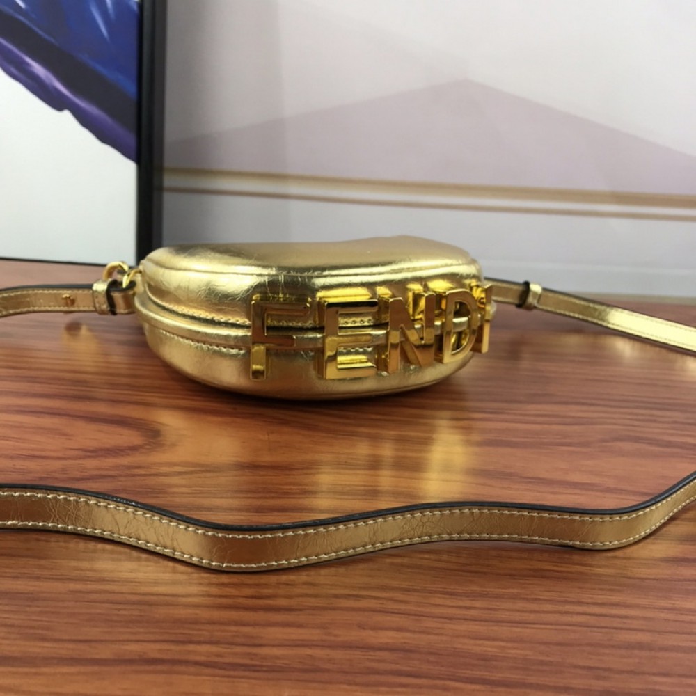 fendi graphy 16.5x14cm gold-silver leather Bags