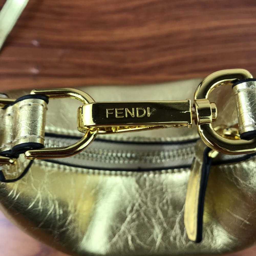 fendi graphy 16.5x14cm gold-silver leather Bags