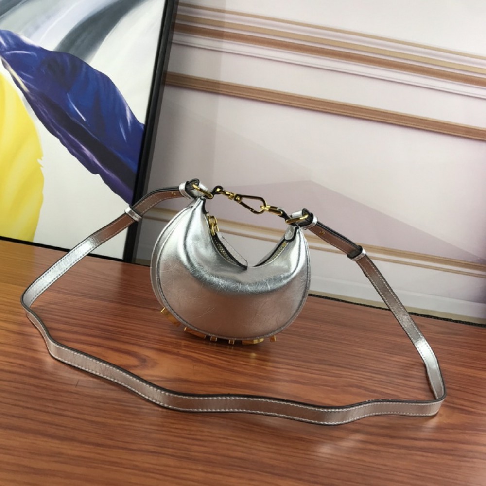 fendi graphy 16.5x14cm gold-silver leather Bags