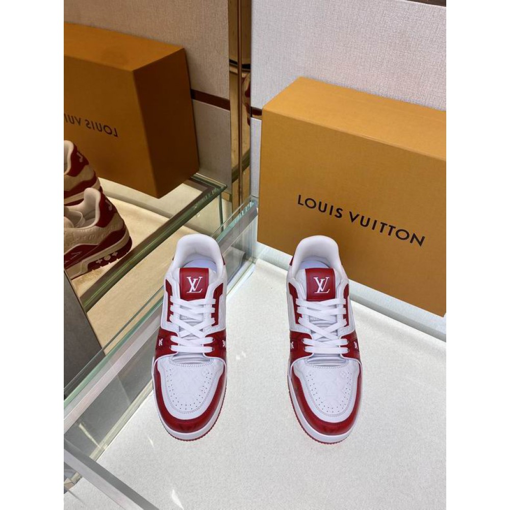 lv sneakers 38-46 red white Shoes