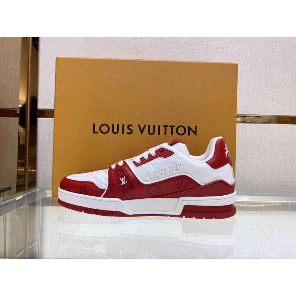 lv sneakers 38-46 red white Shoes