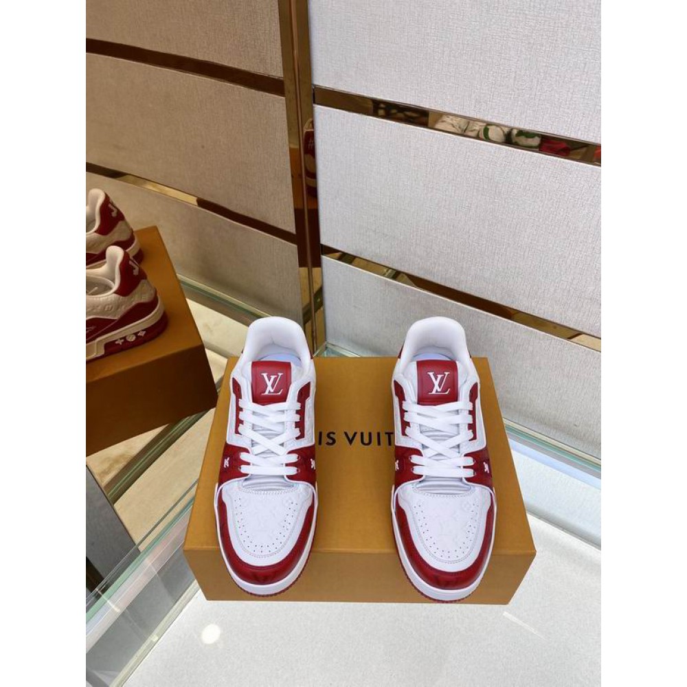 lv sneakers 38-46 red white Shoes