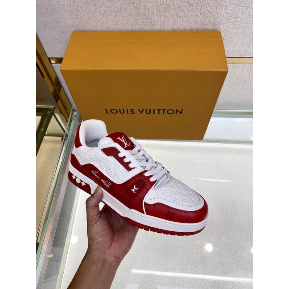 lv sneakers 38-46 red white Shoes