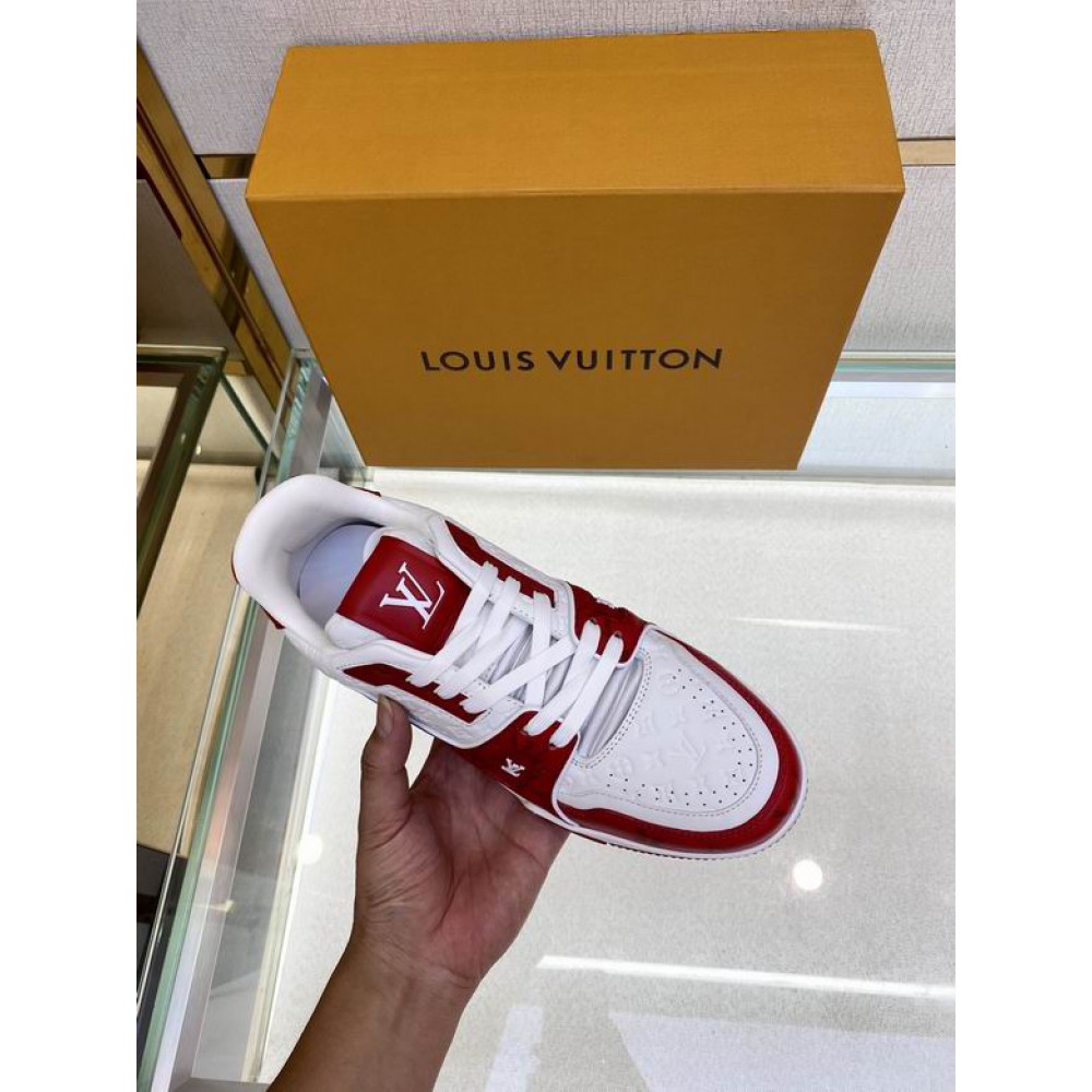lv sneakers 38-46 red white Shoes
