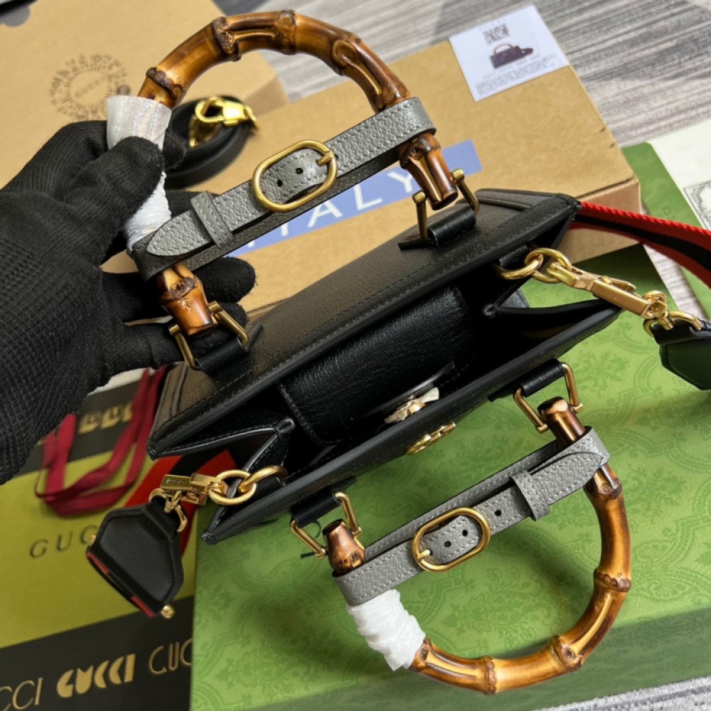 gucci diana 20x16cm black leather Bags